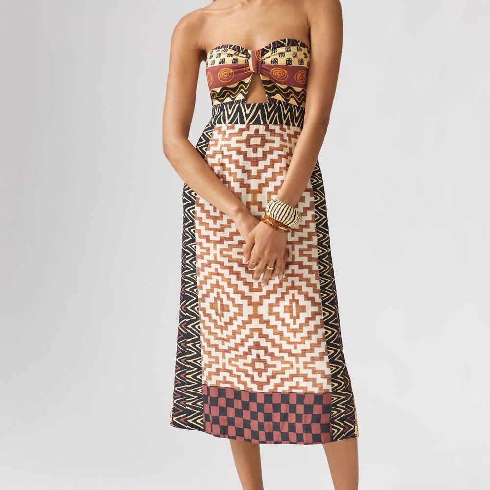 Anthropologie Verb by Pallavi Singhee Geo Cut-Out Midi Dress.